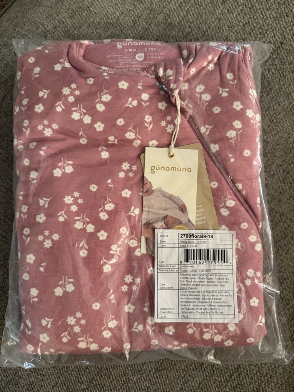 Brand New Gunamuna Floral Pink Sleeveless Sleep Sack